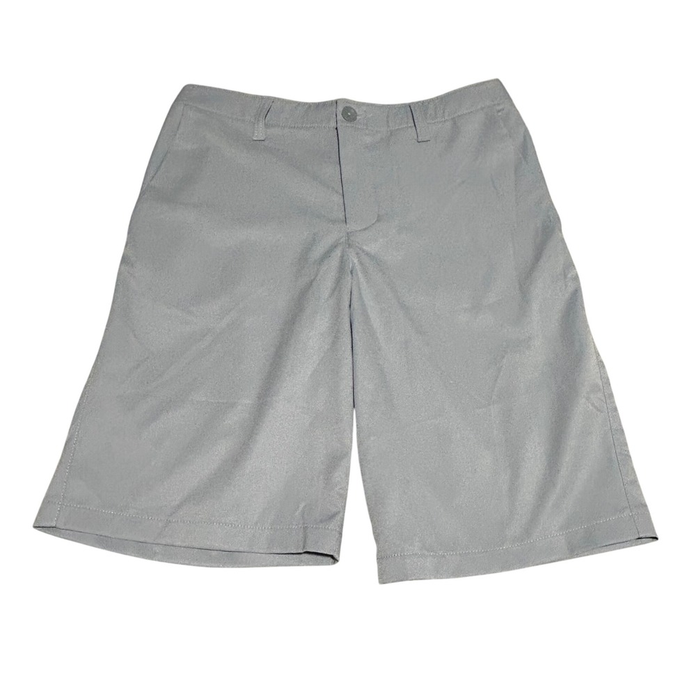 New NWT Under Armour Golf Shorts Boys 14 or 28 9in Gray Loose Performance